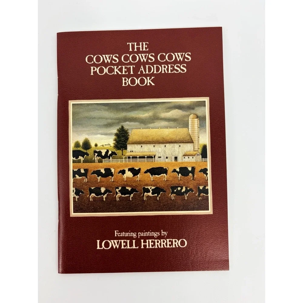 Vintage Lang Graphics Cows Cows Cows Pocket Address Book Lowell Herrero Blank